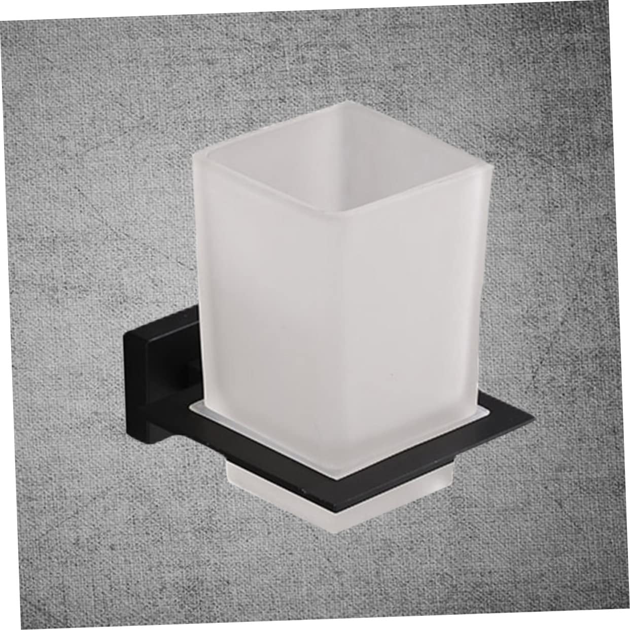 Porta Spazzolini con Bicchiere in Lega di Zinco Nero | Base Antiscivolo, Resistente All’umidità, per Bagno e Cucina, Supporto Ordinato per Spazzolini e Dentifricio