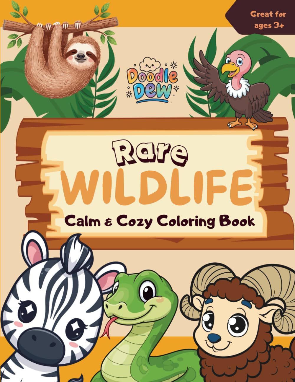Adorable Wildlife Adventures: 85 Rare Animals, Birds, and Reptiles with Habitats and Fun Facts - Calm & Cozy Coloring Book for Ages 3+: Learn About Wildlife While You Color!