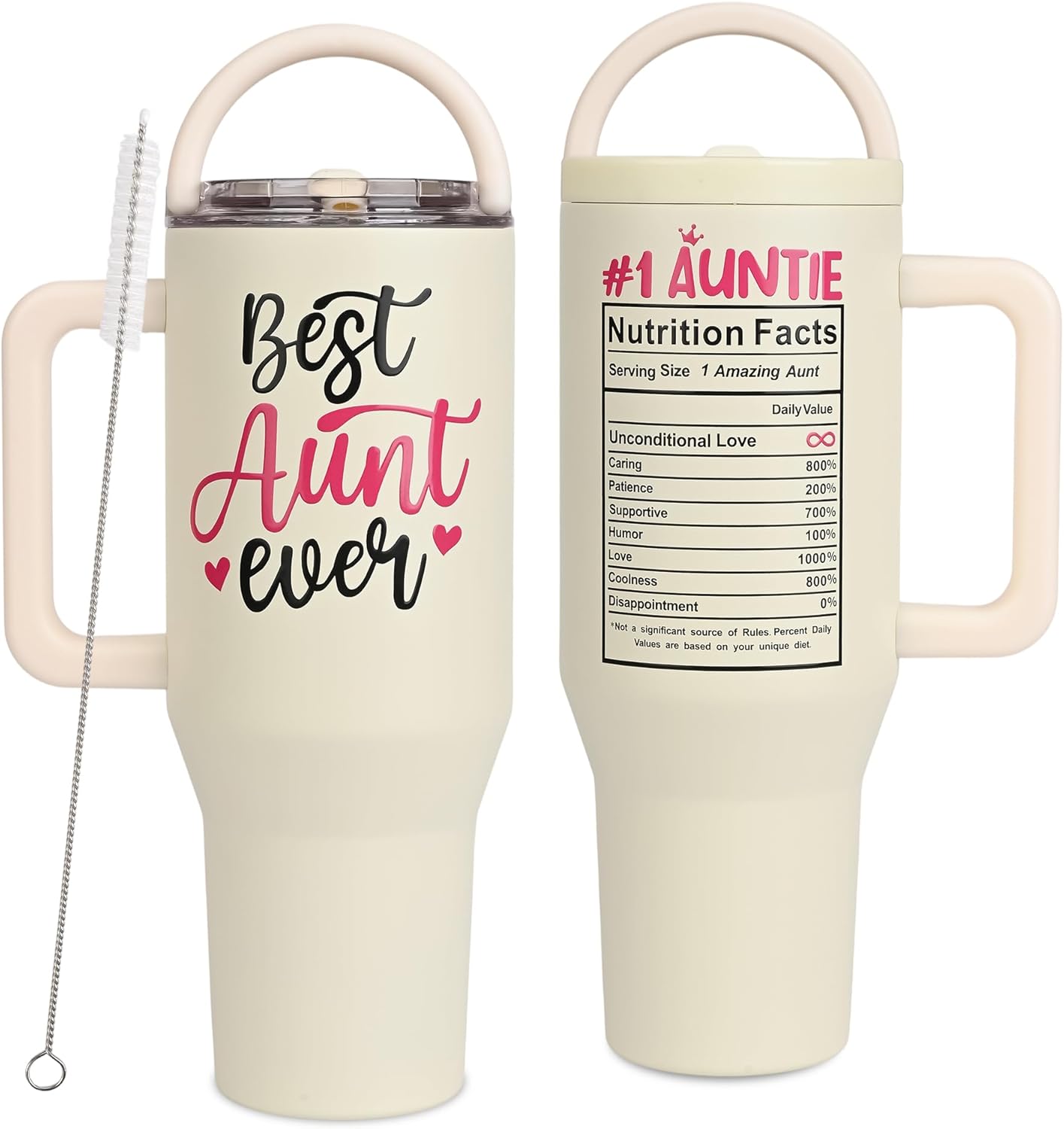 Christmas Gift for Aunt - 40 oz Tumbler with Handles & Straw Lid, Insulated Travel ...