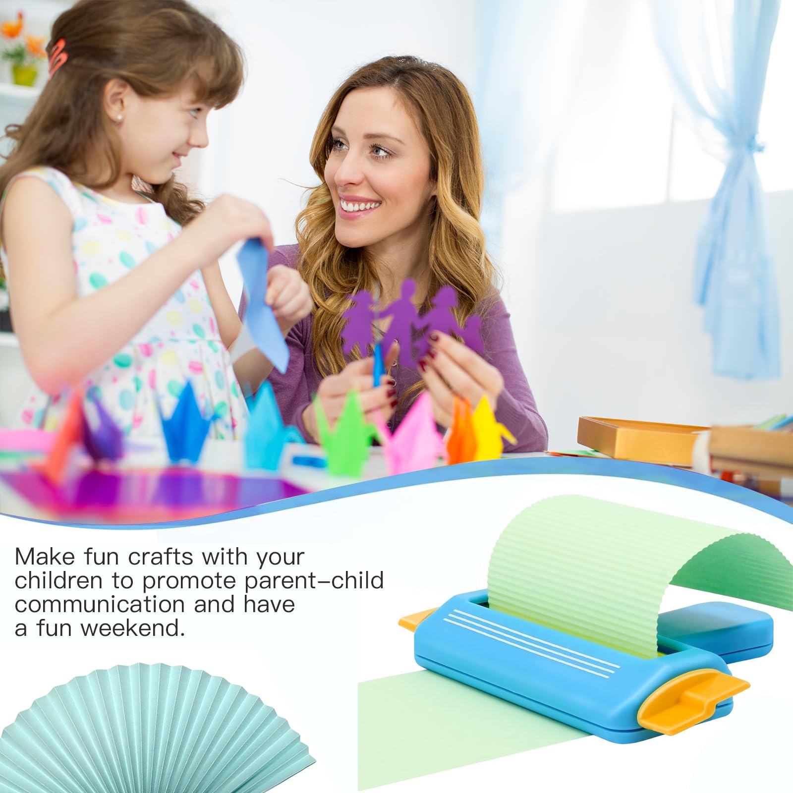Bocguy Papier Crimper Quilling Werkzeug, Kartonbögen Wellpappenmaschine zur Herstellung von Wellenformen, DIY Scrapbook Crimpwerkzeug