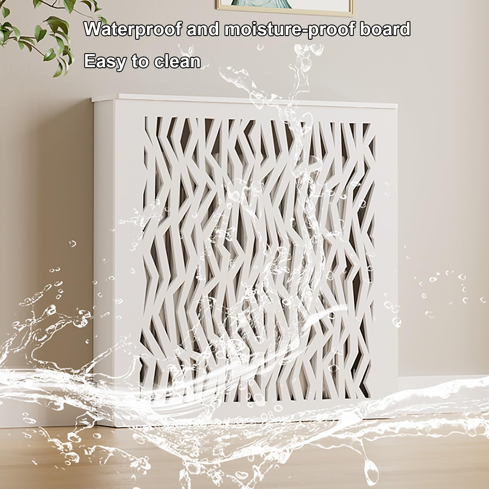 White Radiator Covers with Top Storage Shelf, Modern Four-Sided Heater Steam Radiator Covers Cabinet for Home, Bedroom, Living Room(100x90x25cm/39x35x10in)