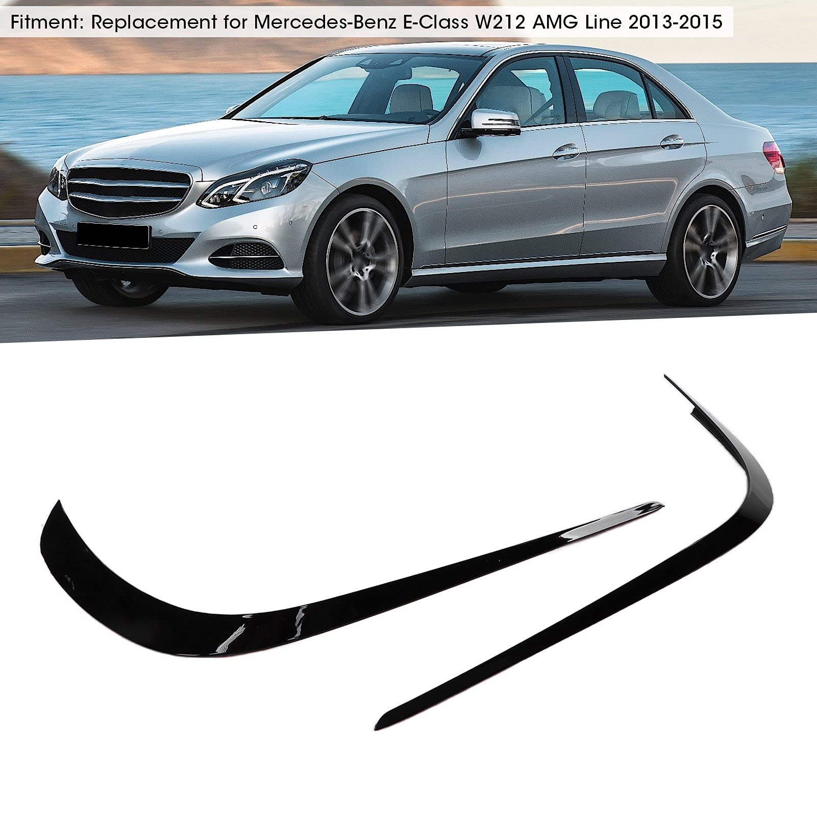 Płetwa zderzaka przedniego, przedni spojler skrzydło czarny zamiennik do Mercedes–Benz klasa E‑W212 AMG Line 2013-2015