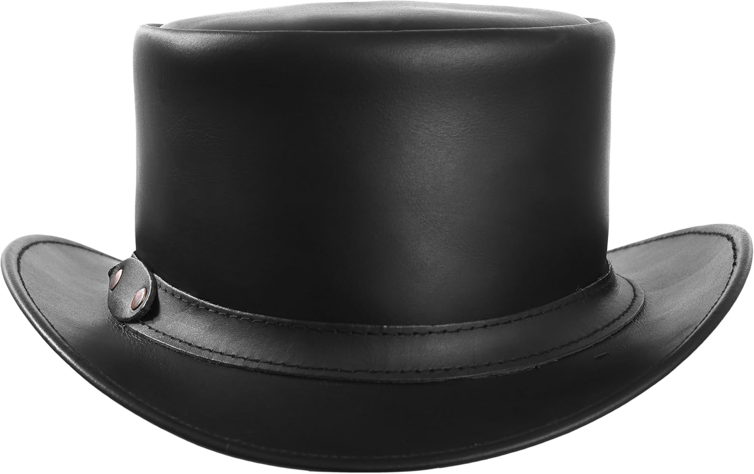 Top Hat for Men & Women Stylish Costume Handmade Cowhide Leather Waterproof with Shapeable Brim Headband Fashion Steampunk - Image 2