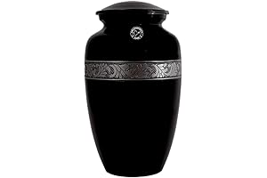Handcrafted Black Cremation Urn for Human Ashes