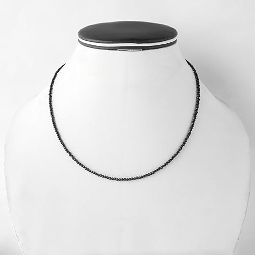 Vista 21 de Natural Smoky Quartz Gemstone Full Faceted Beads Crystals Dainty Necklace Jewelry Gift for Women, Birthstone, Healing Stones, 18 inch Stone