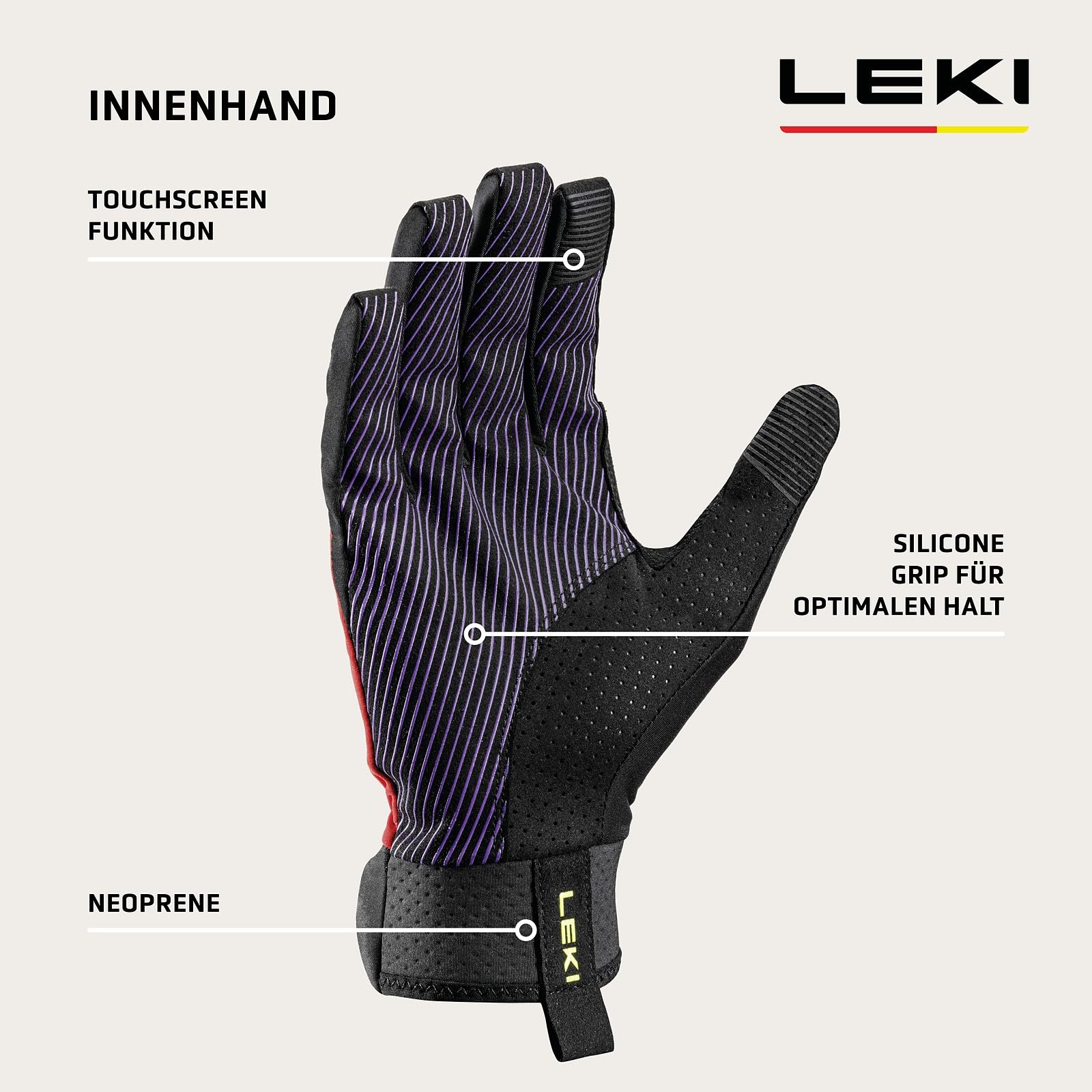 LEKI Neotrail Storm Trailrunning Handschuhe Damen & Herren | integrierter Überhandschuh für Regen | Größe 6.0-11.0 | atmungsaktive Running- und Laufhandschuhe