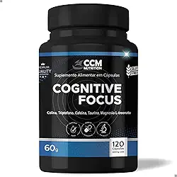 Cognitive Focus 120 Cápsulas Memória e Concentração Multivitaminico Foco Clareza Mental com Cafeina Magnesio Triptofano Taurina Colina