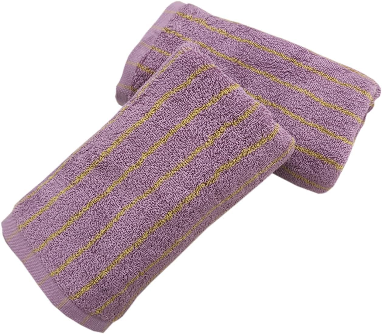 Serviettes à rayures douces lot de 2 essuie-mains de sport et spa 35 x 76 cm