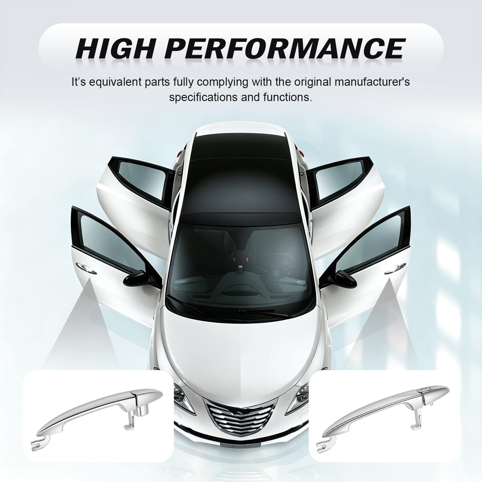 Maniglie cromate anteriori sinistra e destra per Lancia Ypsilon (843_) 2003-2011 735409026 735409024 735350094 735434132 Una Coppia (Sinistra + Destra) di Maniglia Esterne per Portiere
