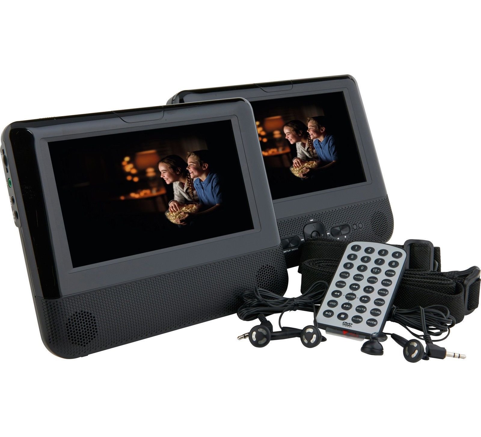 Bush 8737 Twin Screen Car DVD Player - Includes headrest Car Mount Kit