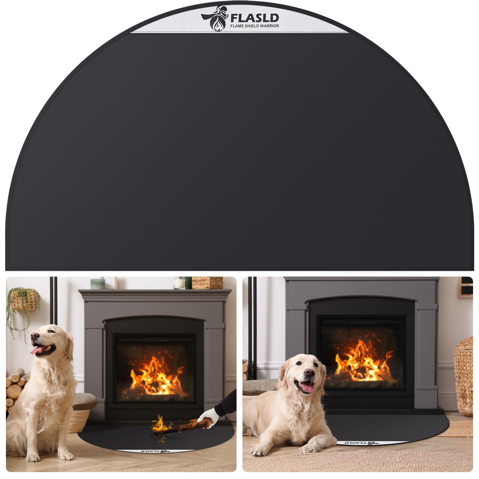 Tapis de cheminée ignifuge pour sécuriser le sol du salon FLASLD