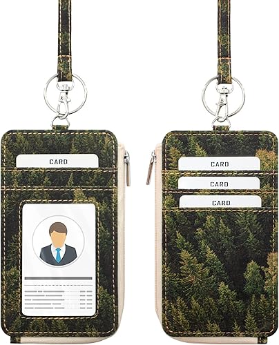 Vista 91 de Boshiho. Funda vertical, de piel, para tarjeta de identificación con cordón resistente., Bolso