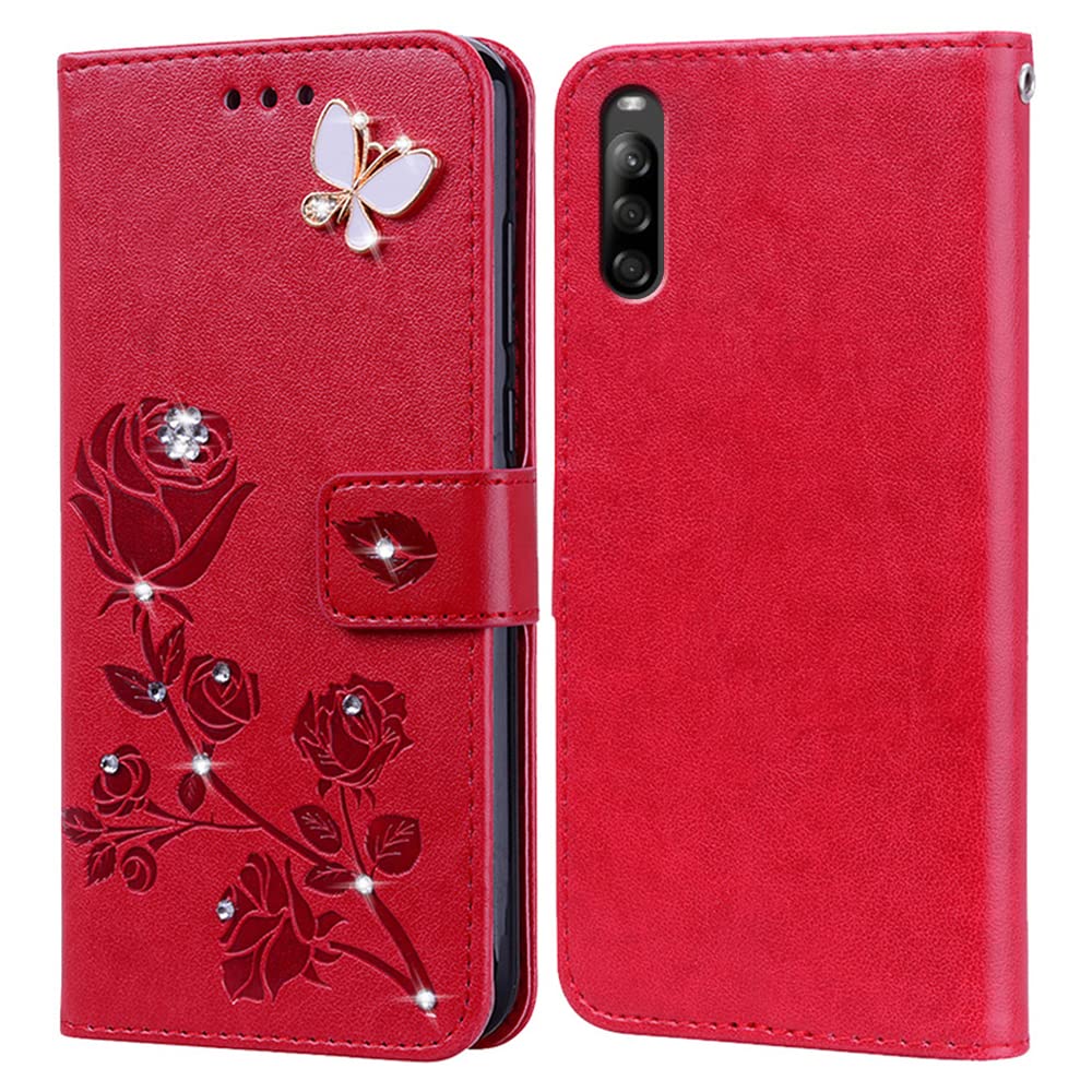 HualuBro Funda Para Sony Xperia L4, Funda Libro De Cuero PU Premium Con Tapa Y Cartera Flip Cover Magnético Carcasa Para Sony Xperia L4 Case (Morado