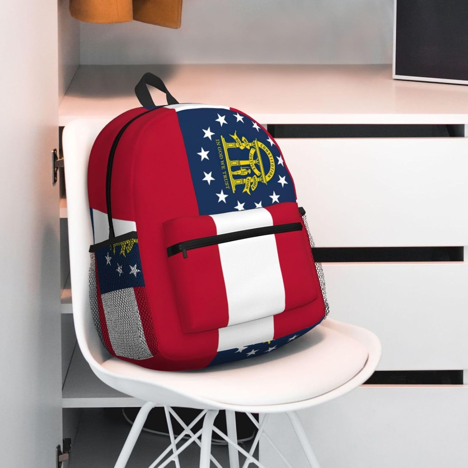 Georgia State Flag College Backpacks,Backpacks With Pockets, Lightweight Bookbag For College for Women Men