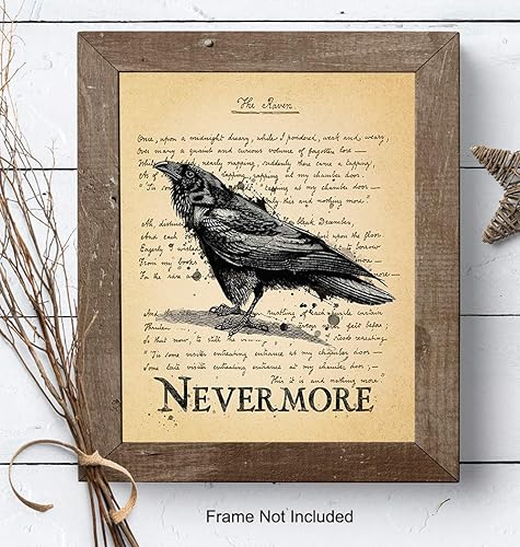 Miniatura 7 de The Raven Nevermore Regalos de Edgar Allan Poe Decoración gótica para la habitación Decoración gótica para el hogar Poesía espeluznante poema