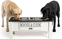 Vista 17 de GTW Soporte elevado personalizado triple para cuencos de perro para perros grandes, medianos, pequeños y extra pequeños - 3 cuencos de acero