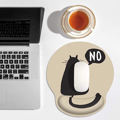 Miniatura 2 de Alfombrilla de mouse ergonómica con soporte de muñeca vista trasera de gato solitario base de goma antideslizante alfombrilla de mouse para oficina