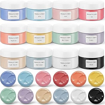 LemonSecret Set of 12 Ceramic Underglaze Paint Pigment for Clay Pottery 12 Color in 4 oz Jars with High-temperature Firing Ceramic Glaze for Artist Women Men Painting Relaxing