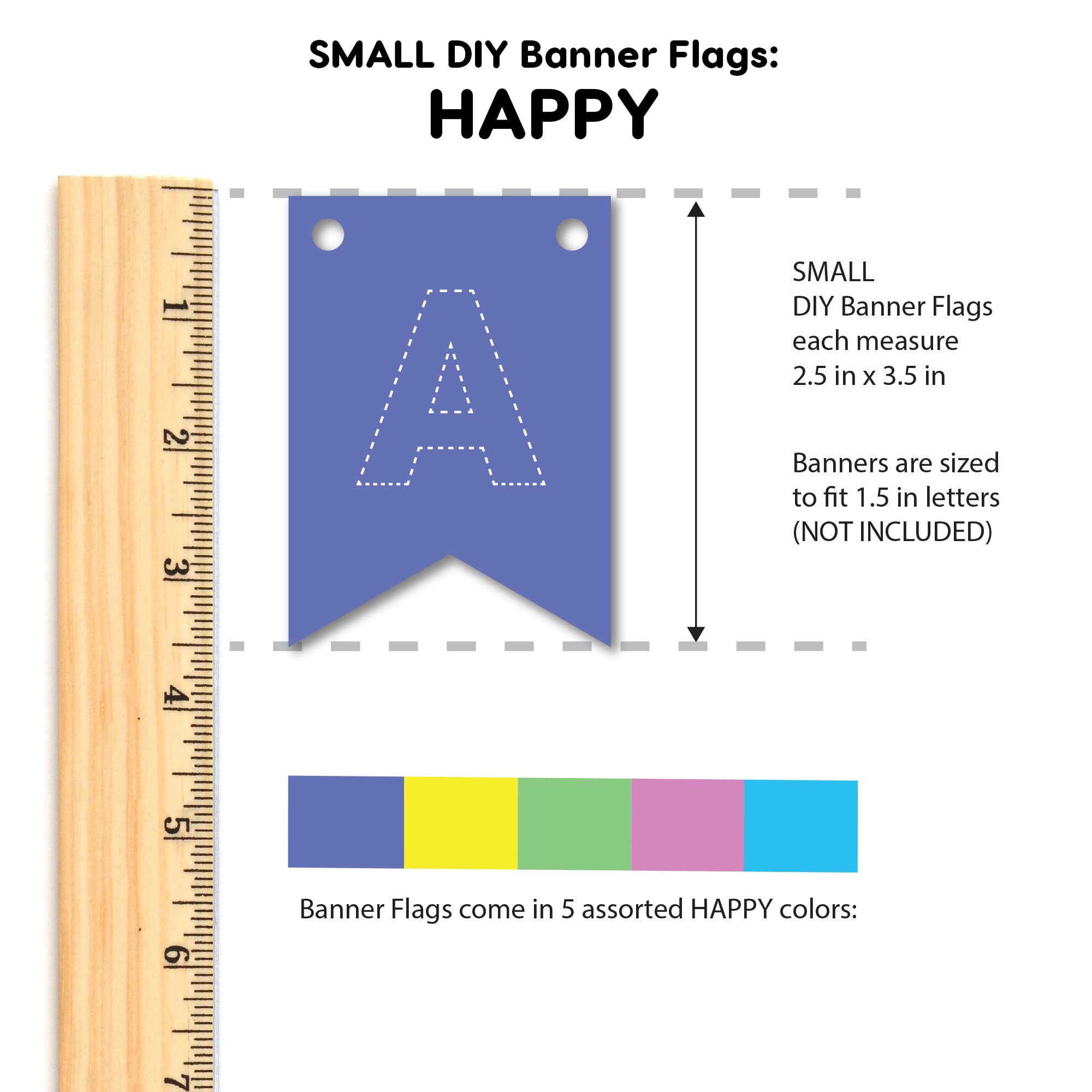 FreshCut Crafts DIY Banner Flags - 160 Pack, White Cardstock, 2.5x3.5 Inch, For Parties & Decor - View #5