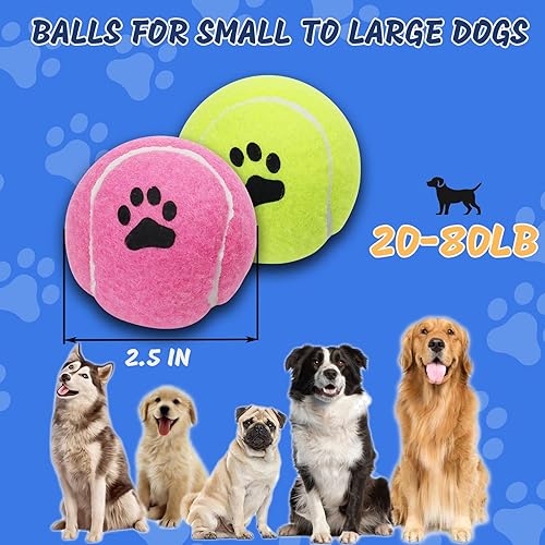 Miniatura 3 de Pelotas de tenis a granel para perros, paquete de 12 pelotas de caza fáciles de atrapar (no chirriantes, multicolor)