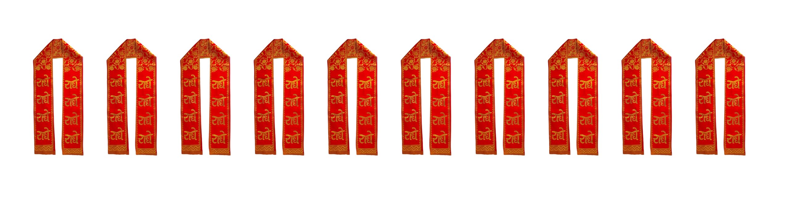 Radhe Radhe Dupatta, Velvet Fabric, Red, Traditional Style, Religious Devotional Scarf, Scarf Gamcha Political Events, Radhe Radhe Printed Patka 69x5.5 cm, Unisex Pack Of 10 || WQ01-picture-32