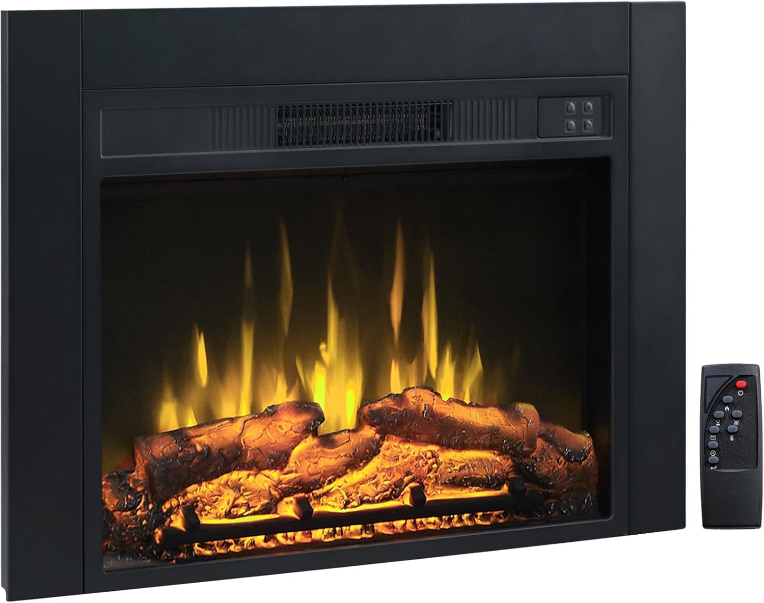 Efiretric Adam Electric Fireplace Insert with Front Trim Kit, 23" W x 17" H (EF447) with Front Trim Kit, 1500W Heater, Remote Control and Timer