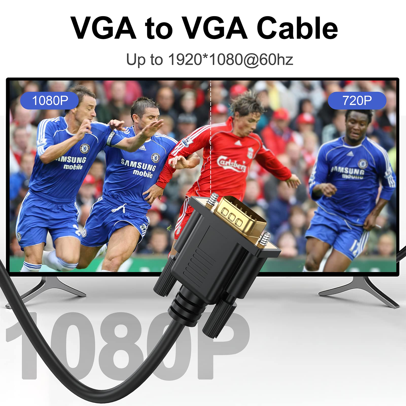 10 FT VGA a VGA Computer Monitor Cavo 10-Pack,1080P @60Hz Full HD 15pin
