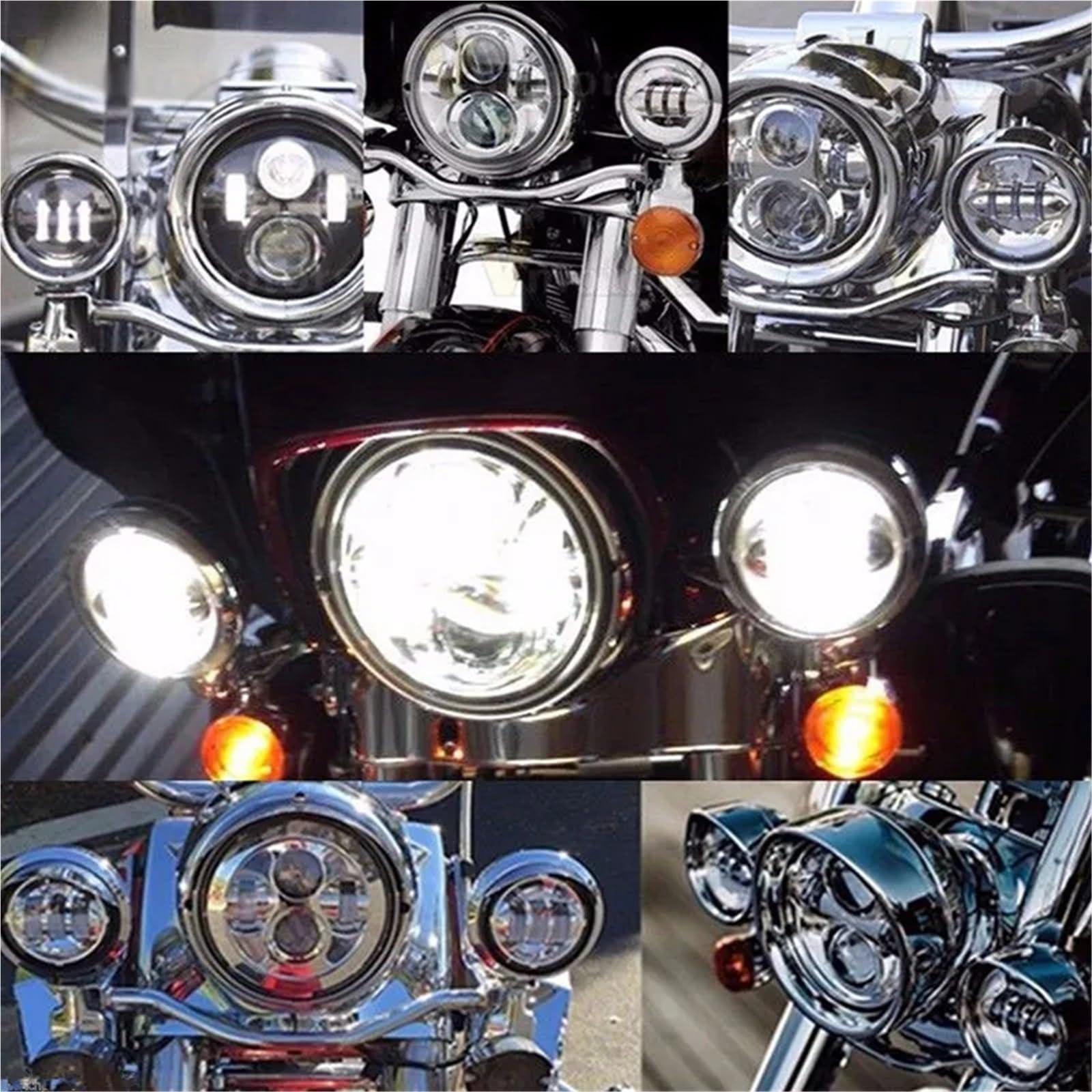 Moto Faro Fanale per Touring per Electra per Glide 4-1/2 "4.5 Pollici LED Ausiliario Spot Che Lampada della Luce con Alloggiamento Anello Staffa Montaggio