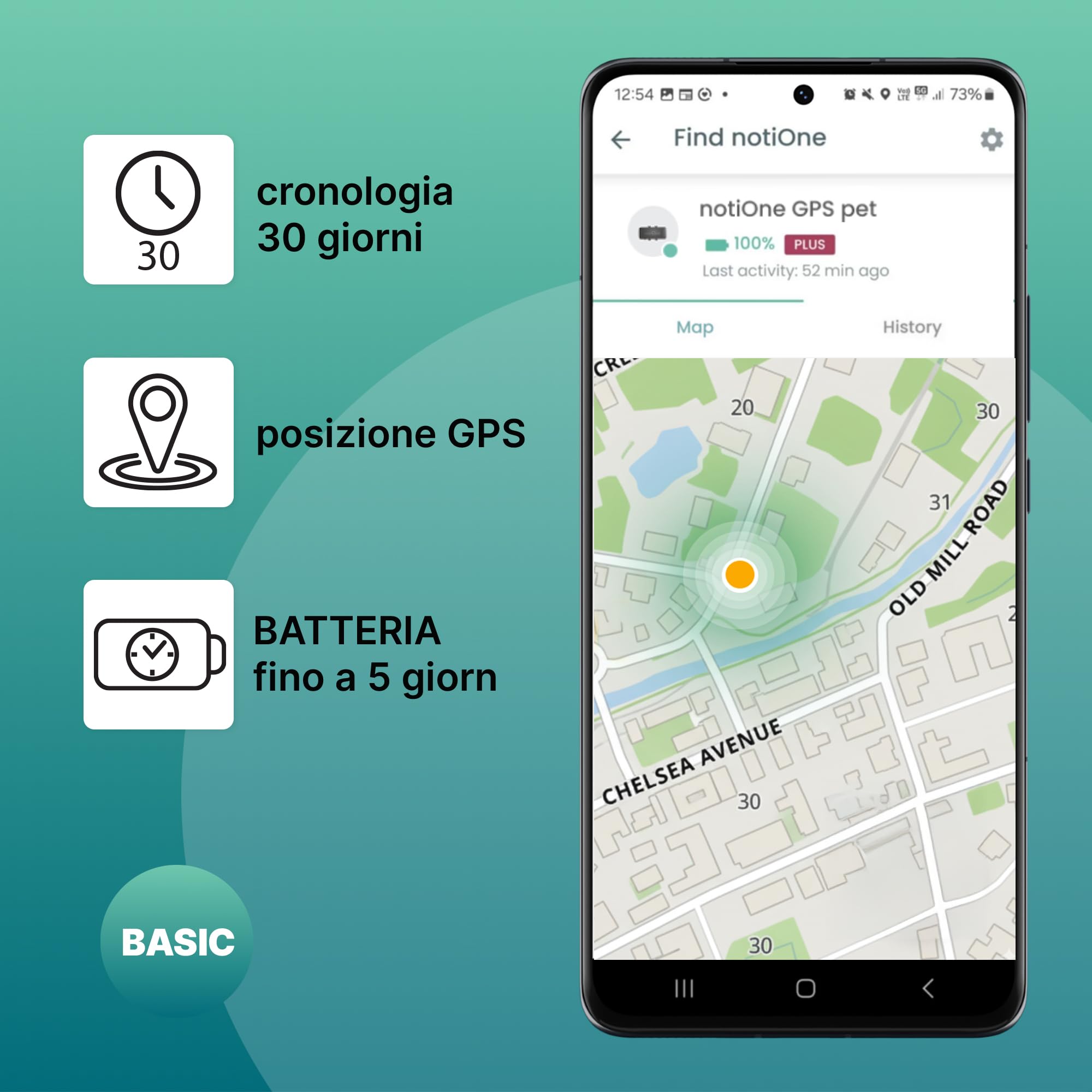 Localizzatore GPS per cani BASIC senza abbonamento | Mini localizzatore impermeabile per cani e gatti | Collare GPS cane - Funziona in un paese europeo a scelta