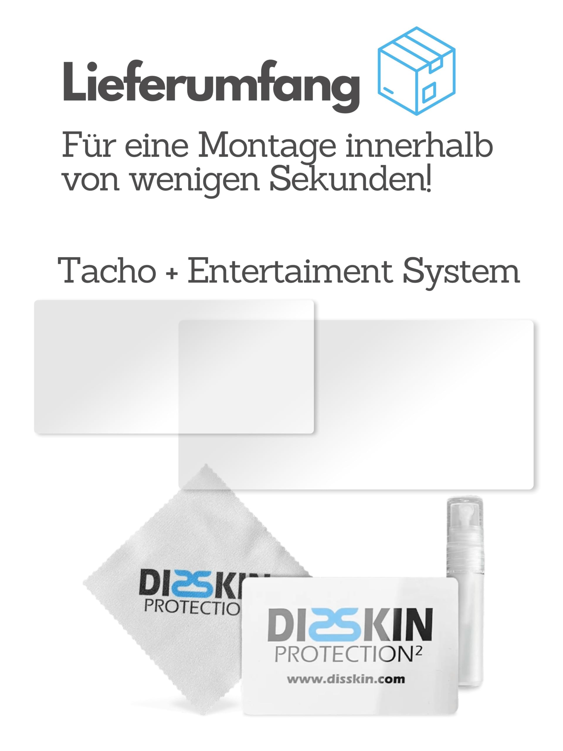 DISSKIN® Displayschutzfolie kompatibel mit versch. Ford Modellen, selbstheilend durch Wärme, Matt, antibakterielle Beschichtung, Anti-Fingerabdruck (Komp. zu Puma Facelift ab 24 inkl. Tacho)