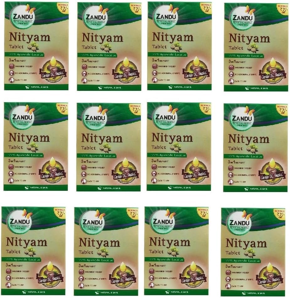 (Pack of 12) Zandu Nityam (10 Tablets Each) = Total 120 Tablets - by diyaan0