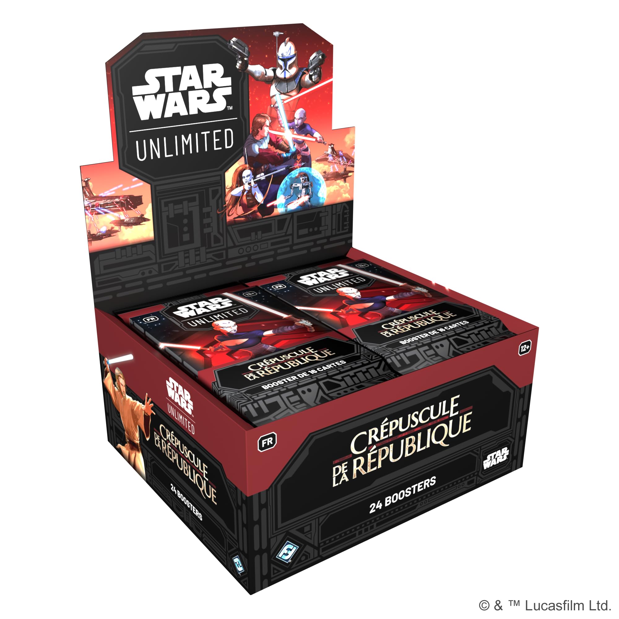 Asmodee - FFG - Star Wars: Unlimited Crepuscolo della Repubblica - Scatola da 24 Boosters - Gioco di carte collezionabili - per adulti e bambini, dai 12 anni, 2 giocatori - Versione francese