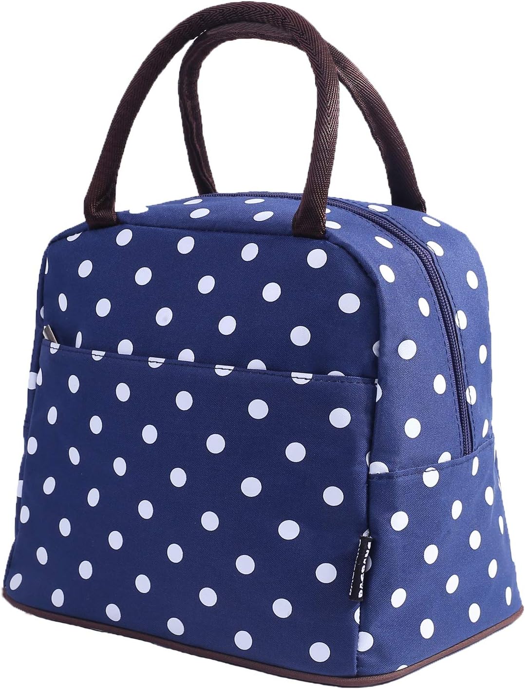 Insulated Lunch Bags for Women Girls Cooler Tote Bags Reusable Cute Lunch Box for Adult Waterproof Snack Bags Hand Bag (Dot Blue)