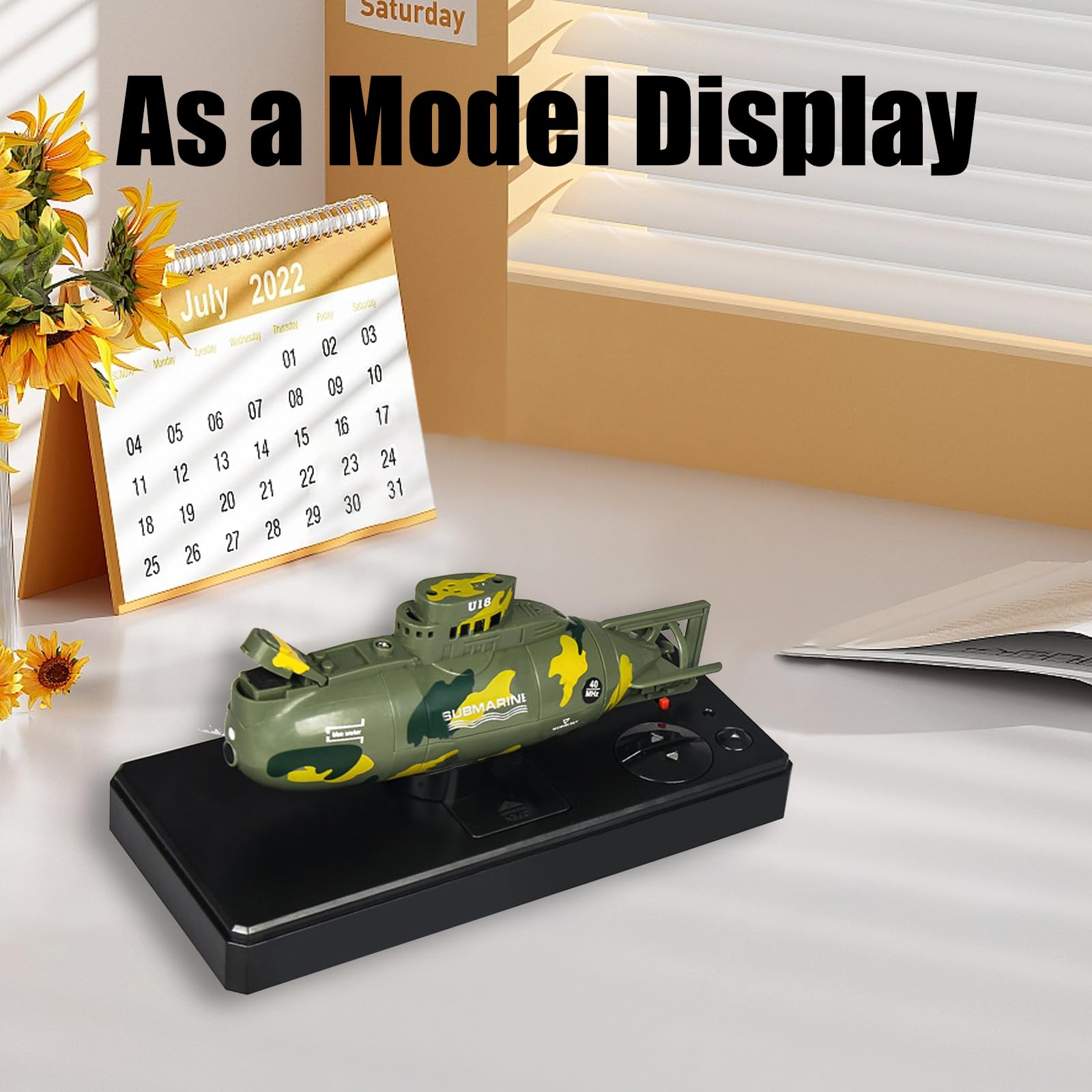 OBEST Mini RC zdalnie sterowany model łodzi podwodnej 6-kanałowy elektryczny