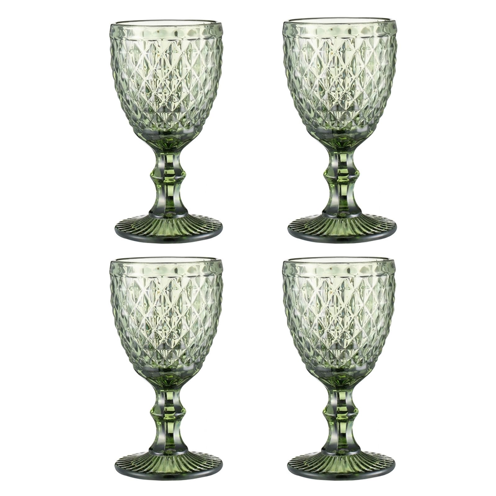 MALSSE Of 4 Sophisticated Juices Drinking Cups Wine Glasses Colored Glass Champagne Goblets for Everyday Use Wine Glasses