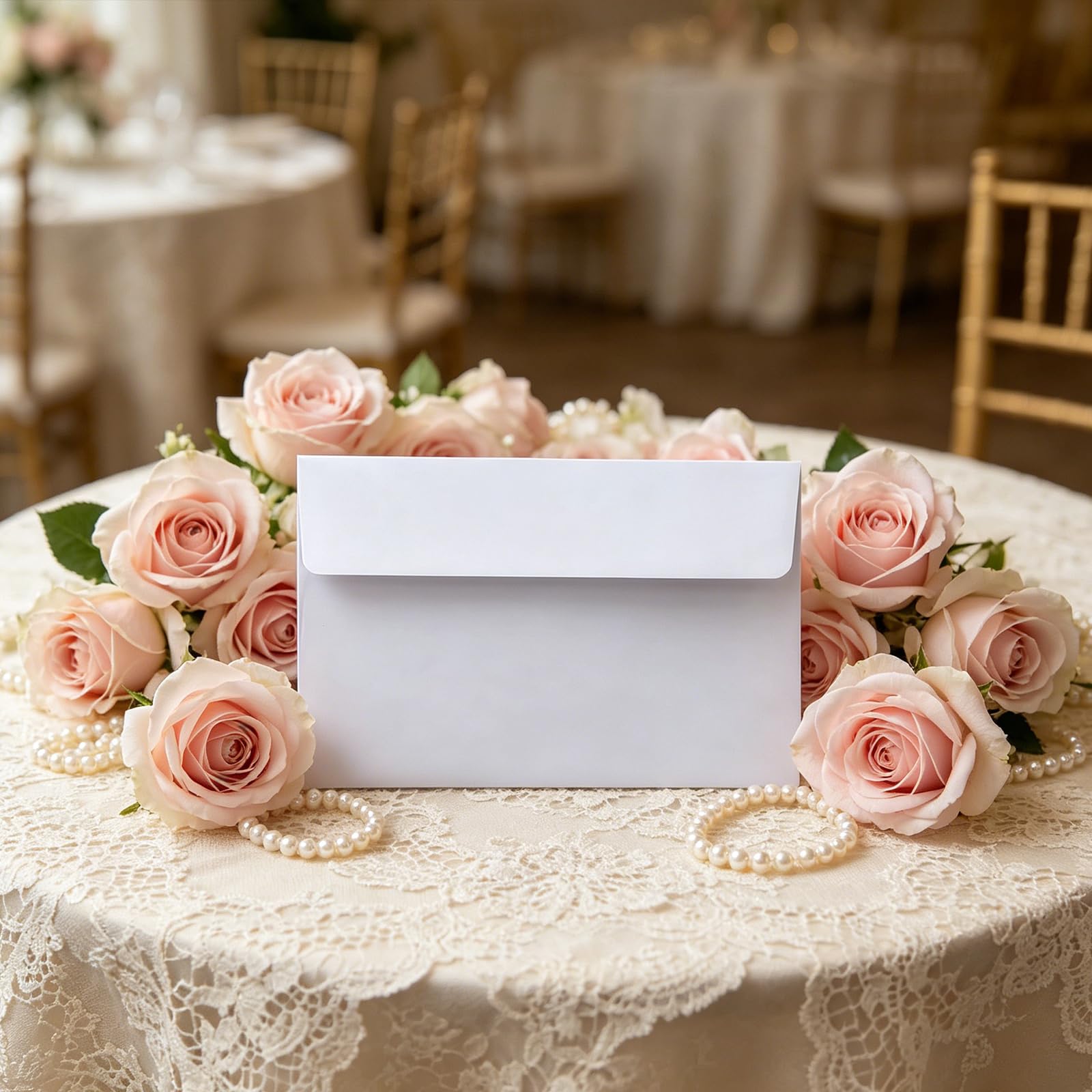 Lot de 100 enveloppes blanches en papier 300 g/m² 12,7 x 17,8 cm pour invitations de mariage, cartes de vœux, notes d'écriture, cartes d'invitation