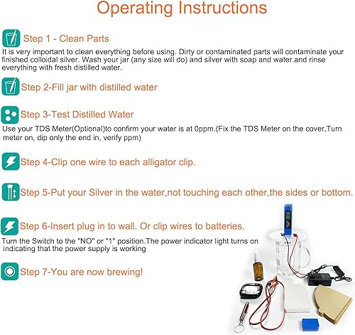 Miniatura 5 de Kit generador de plata coloidal, alambre de plata puro 99.99%, 9999 puro (12V) 111