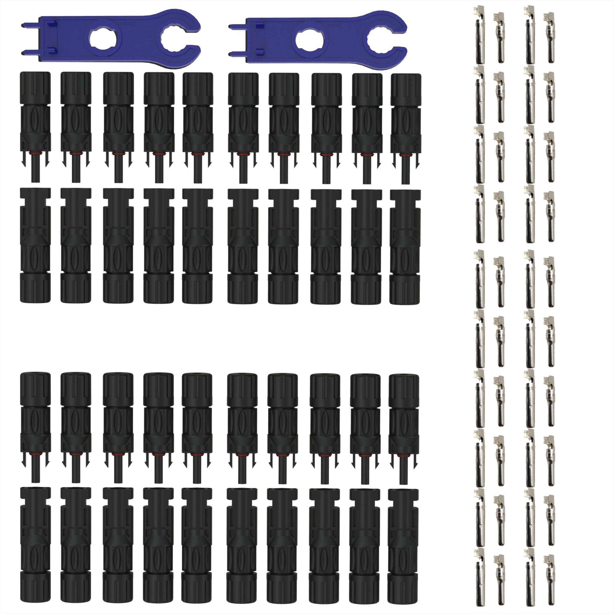 AUPROTEC 20 par wtyczek solarnych PV do kabla solarnego 2,5-6 mm², zestaw wtyczek kablowych, męskie/żeńskie, złącza fotowoltaiczne, do paneli słonecznych