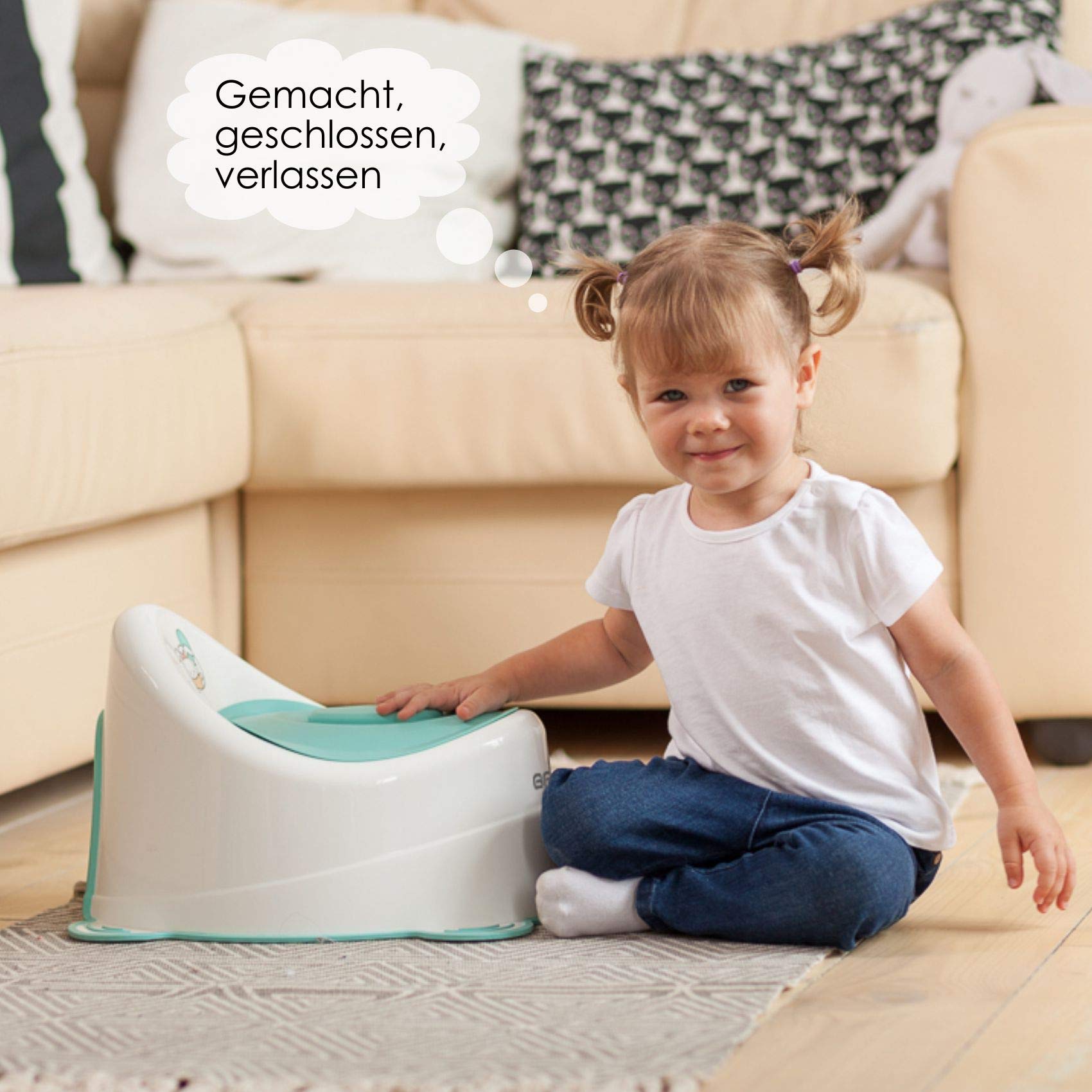 BABYLON Vasino per bambini con coperchio Snail anti scivolo Vasino per bambini wc, colore: rosa