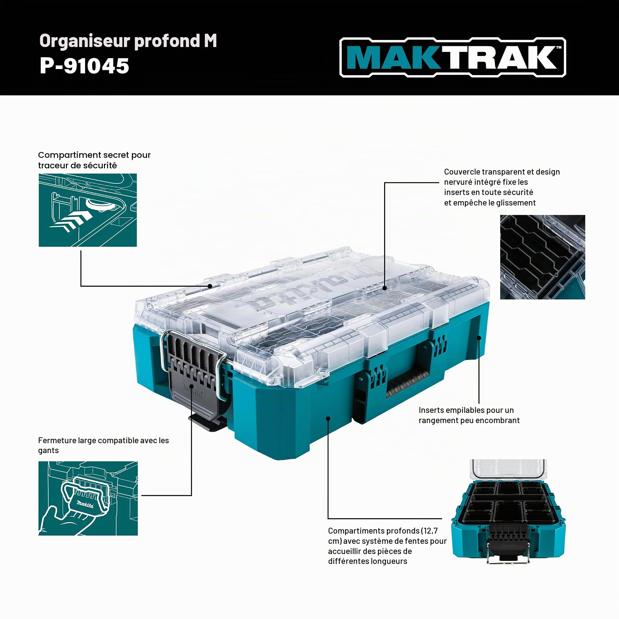 Makita P-91045 MAKTRAK Organiseur profond moyen