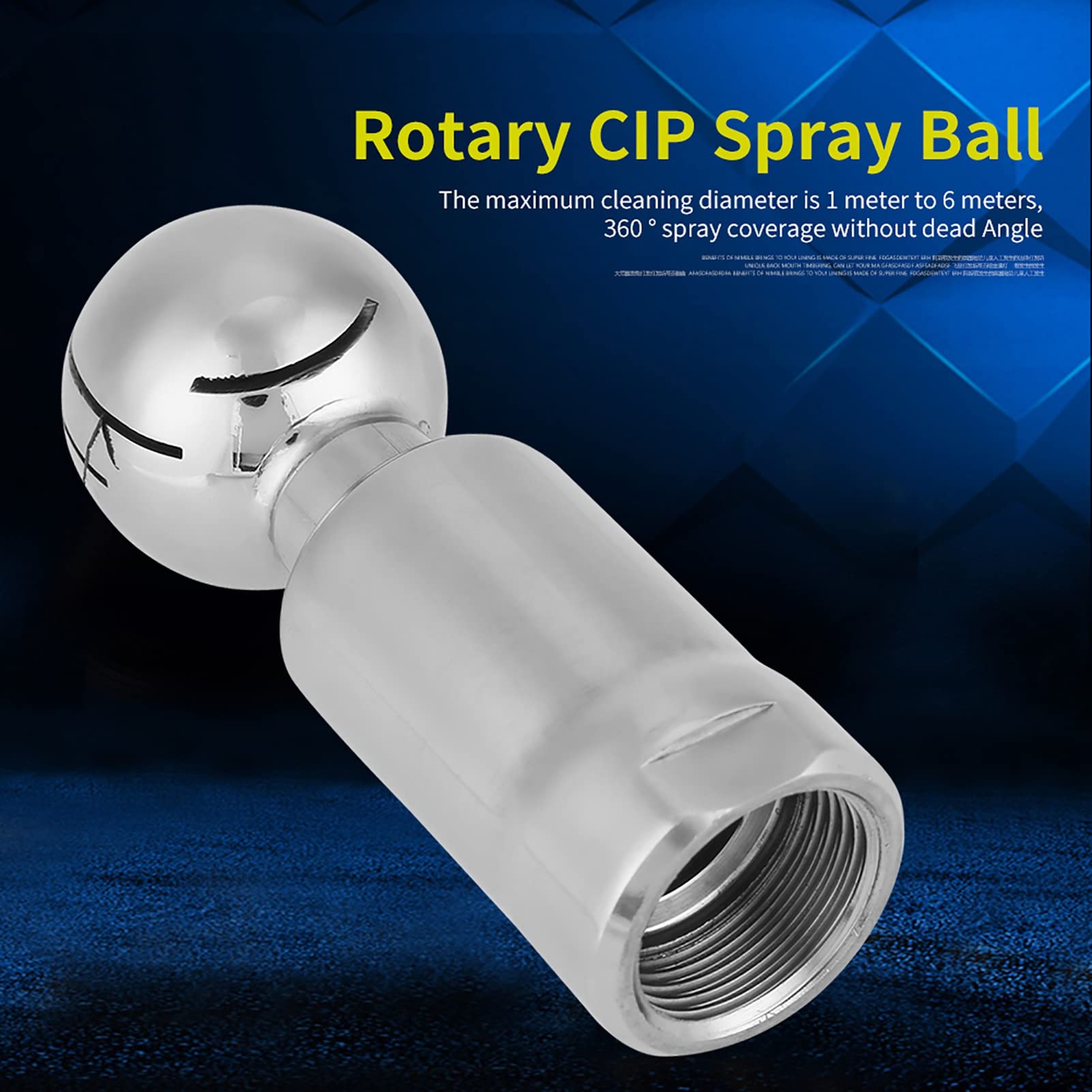 Dioche Boule de pulvérisation rotative, 3/4 po Boule de pulvérisation rotative sanitaire en acier inoxydable à filetage femelle de pour nettoyage des réservoirs CIP