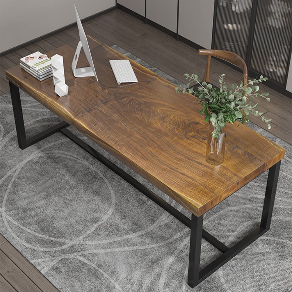 Amazon.com: Wrought Iron Solid Wood Computer Desk, Industrial