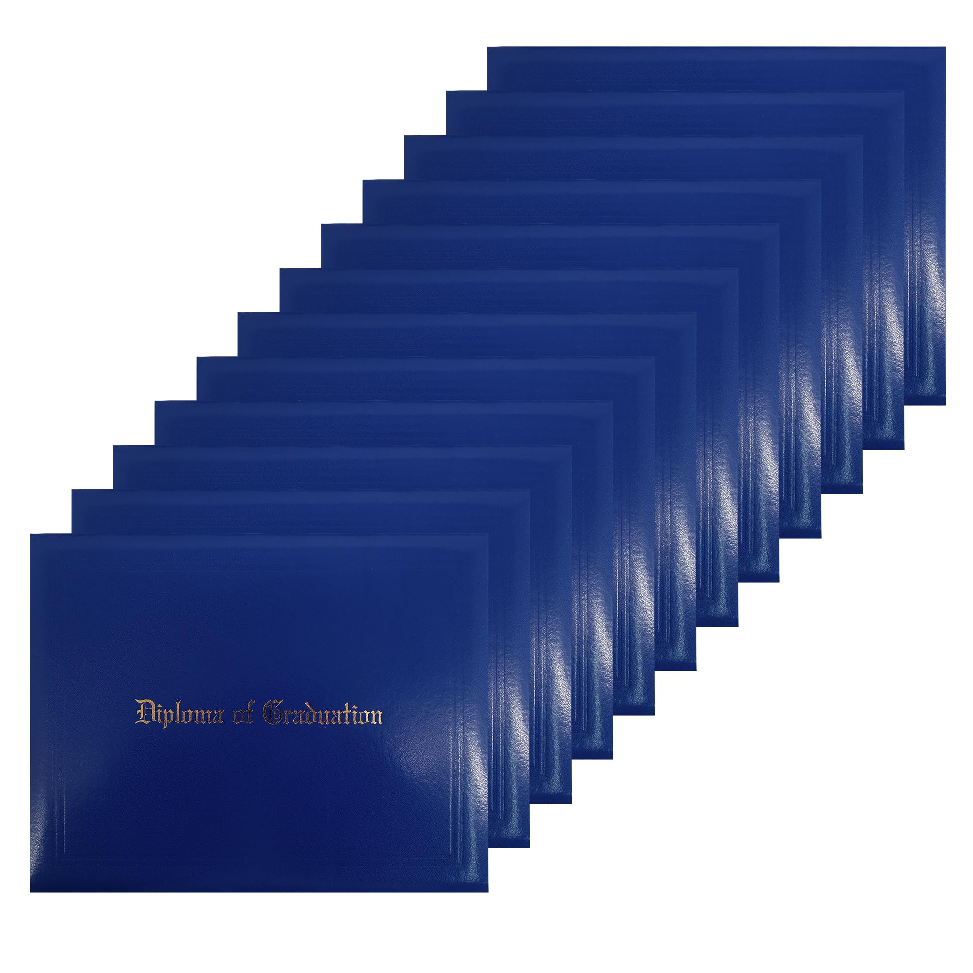 GraduationMall Imprinted Diploma Cover for Certificate 8.5''x 11'' Royal,12-Packs