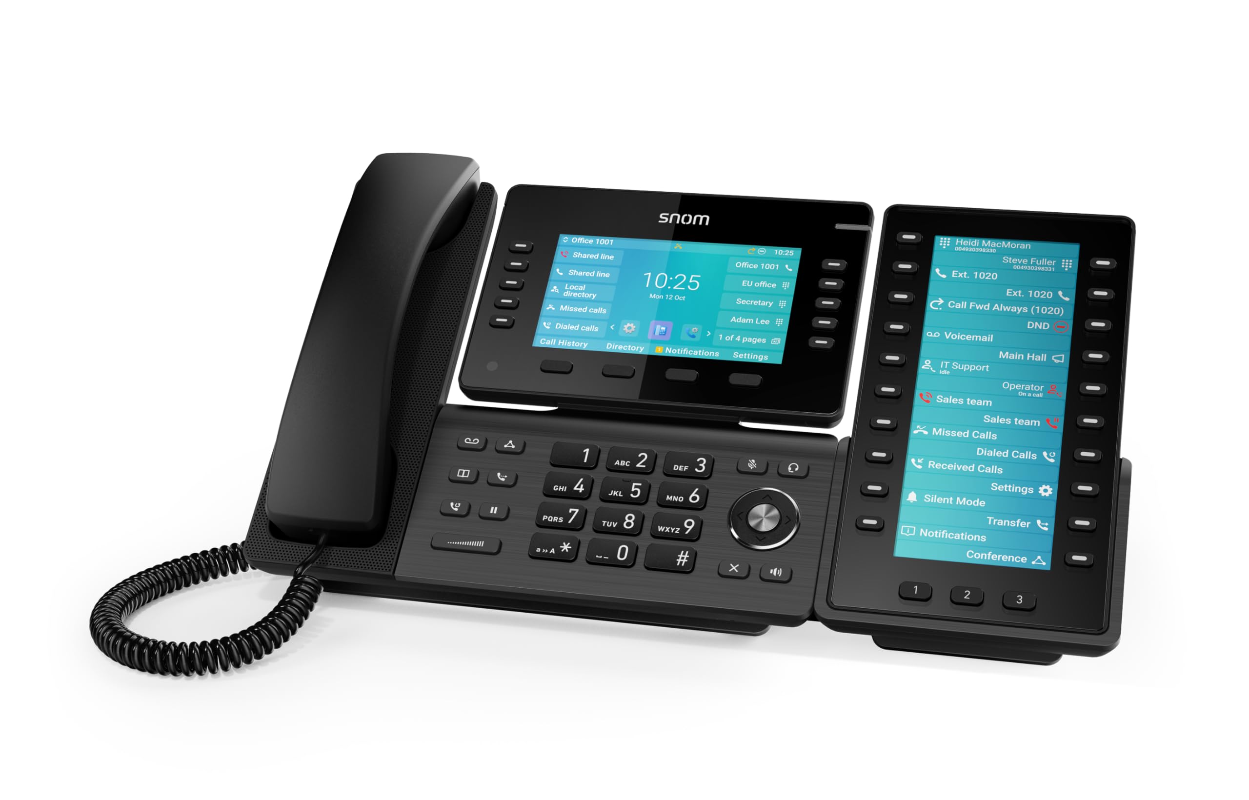 Snom D8C Erweiterungsmodul, 6,8" TFT, 20 Tasten, Schwarz | VoIP Tastenpanel mit BLF & Direktwahl-Funktion – Sidecar für Rezeption, Callcenter und Power-User, kompatibel mit D8xx