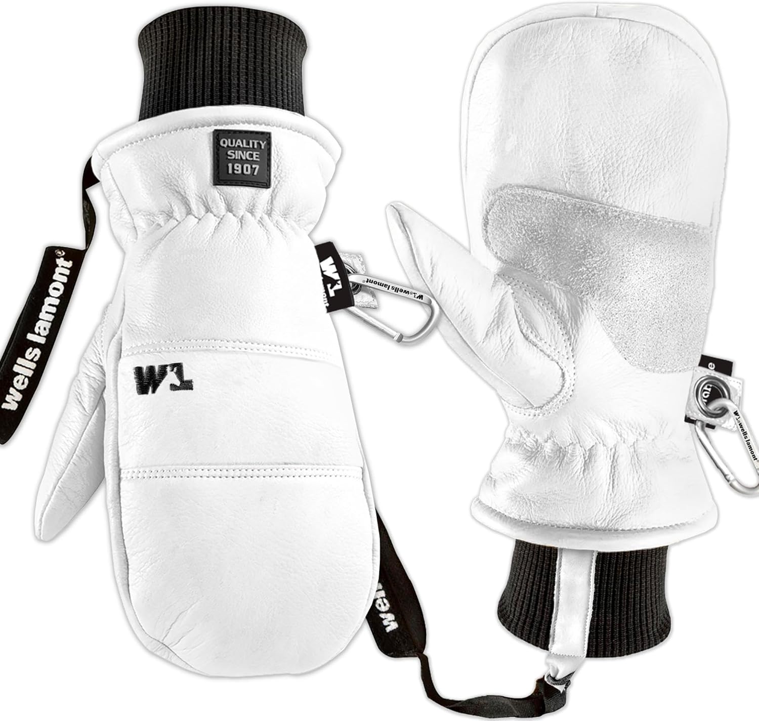 Wells Lamont HydraHyde Winter Mittens for Women & Men, Insulated for Cold Weather, Snow & Ski Mittens, 1199 (White, Large)