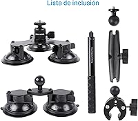 Vista 6 de PellKing Soporte de coche de succión para Insta360 x5, x4, x3, x2, x, One RS, R, compatible con cámara GoPro Max DJI OSMO 360, kit de montaje