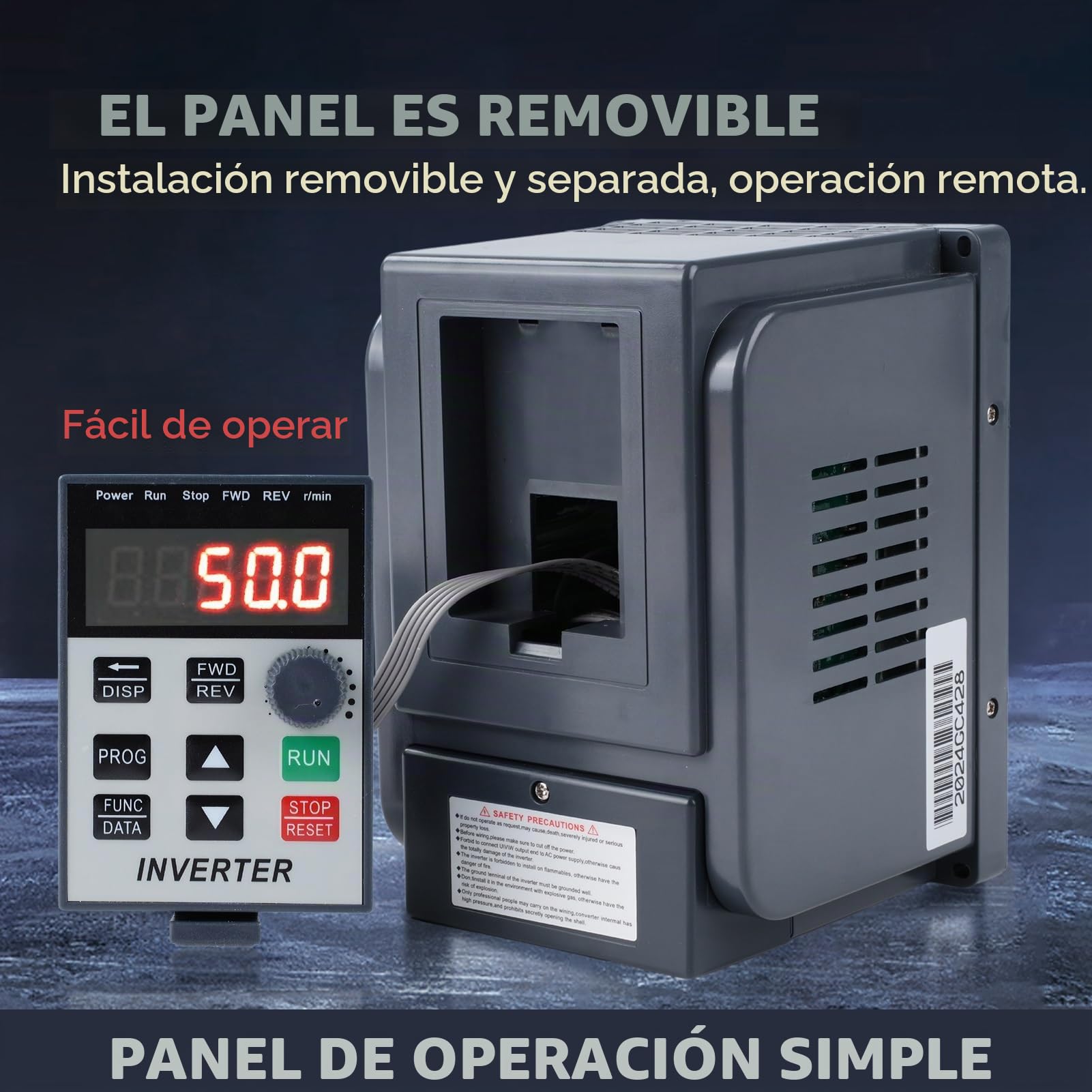 DEWIN Variador de Frecuencia Monofasico,2.2kW Entrada monofásica 220V Salida trifásica 380V,Variador de Frecuancia Regulador de Velocidad Motor(Modelo de fábrica:AT4-2200X)