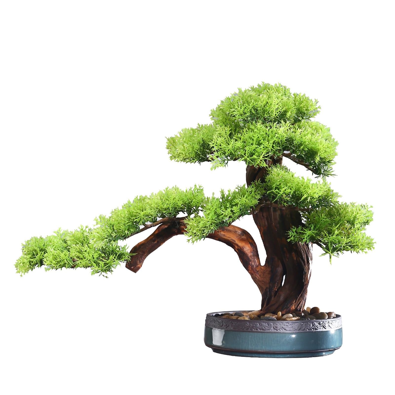 KLerDH Artificial Bonsai, Artificial Bonsai Tree, Greenery Potted Plant, Zen Style Landscape Ornament