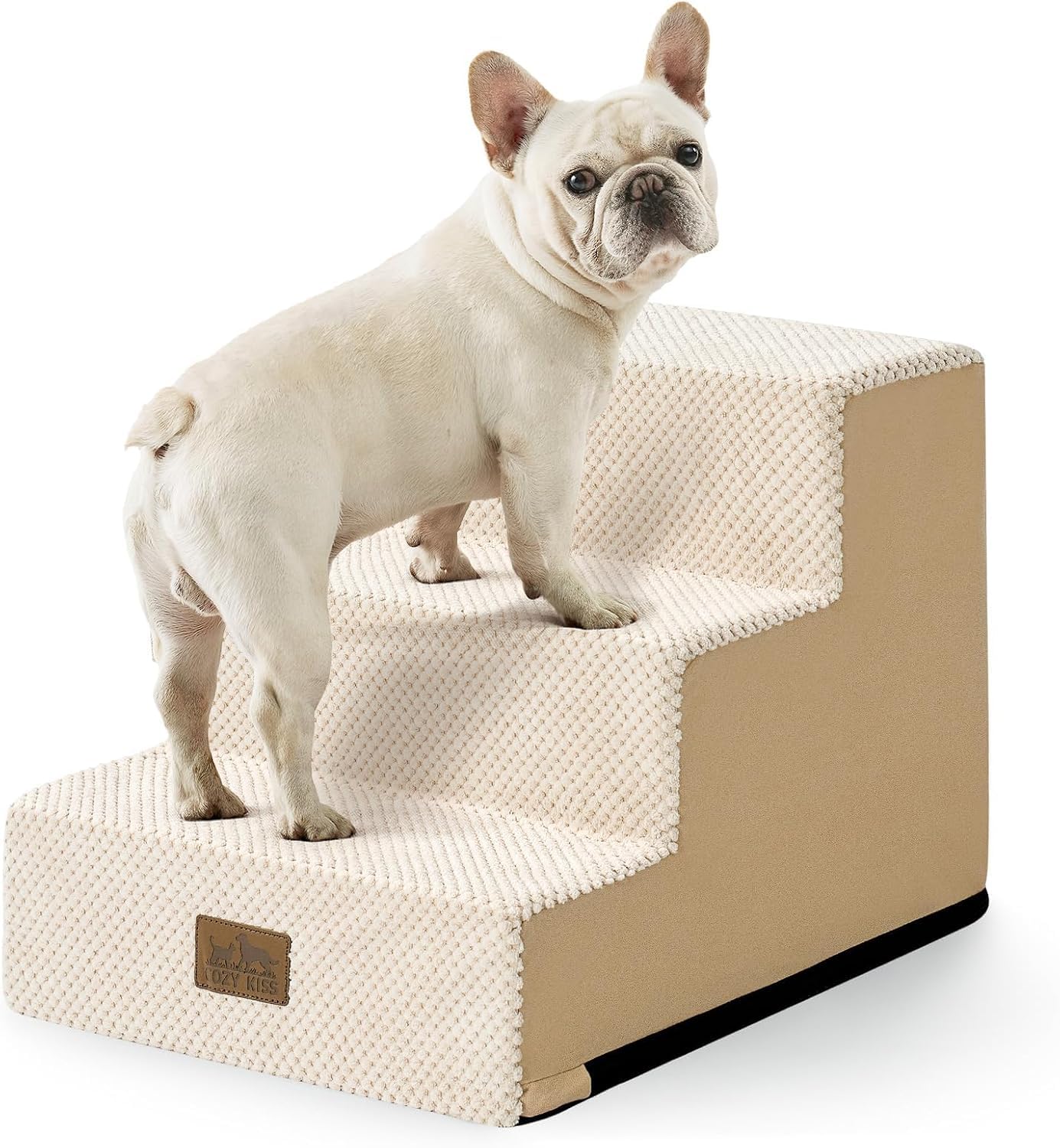 COZY KISS Hundetreppe für Kleine Hunde, 5 Stufen Breiter Haustiertreppe für Bett Couch Auto