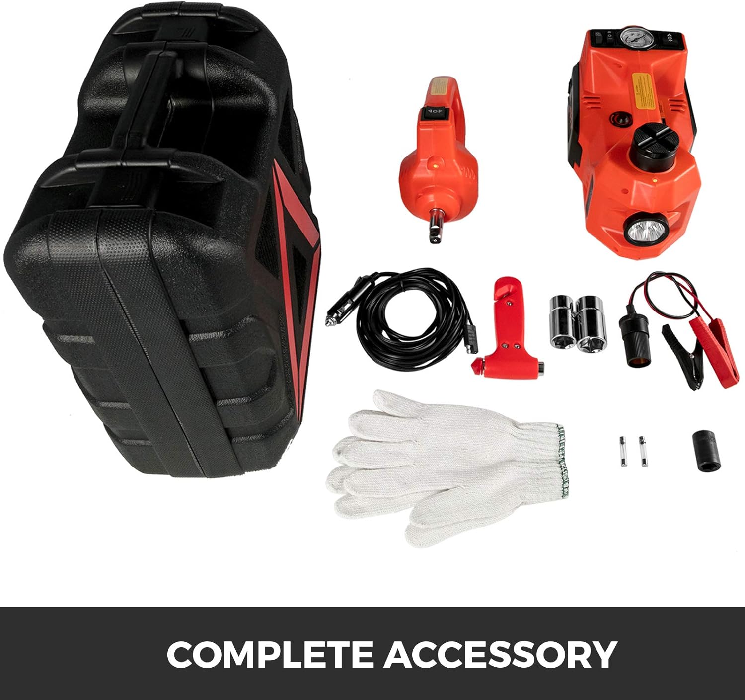 Exсluѕіvе Dіѕсоunt 90% Prісе Bestauto Electric Jack 5T Electric Car Jack 12V DC 11023lb Scissor Jack with Electric Impact Wrench LED Flashlight All in One for Vehicle Repairing and Tire Replacing Portable Tool Case